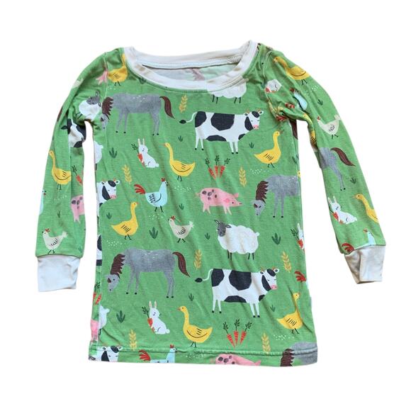 Little Sleepies Green Farm Animals Pajamas - Picture 3 of 10